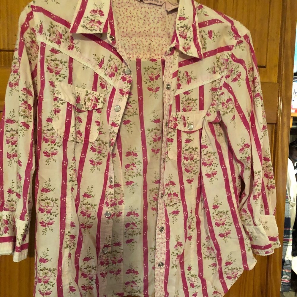 Pink flower blouse